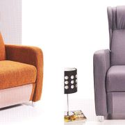 Muebles & Tapizados Tran sofá naranja y sofá gris
